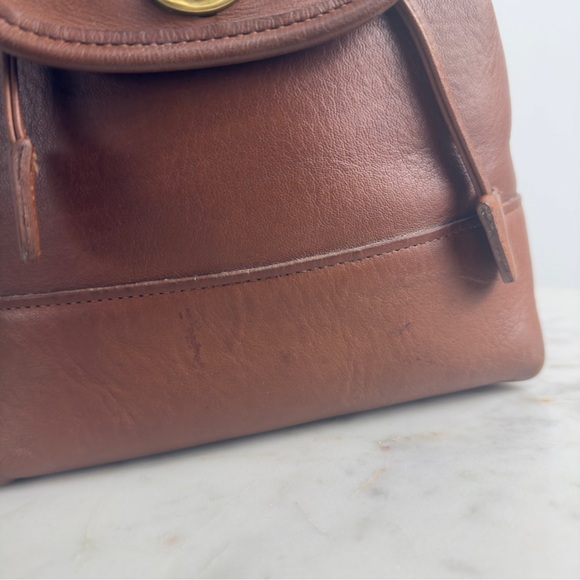 Vintage Coach British Tan Leather Backpack 9960 Purse Bag Daypack - Picture 10 of 13